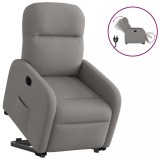Cumpara ieftin Fotoliu electric rabatabil cu ridicare, gri taupe, textil