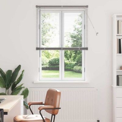 Jaluzea pentru Fereastra cu perdele Manual Argintiu Aluminiu foto