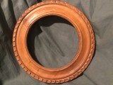 arta / design / vintage - Rama rotunda model deosebit din lemn pentru oglinda , fotografie , goblen sau diverse !