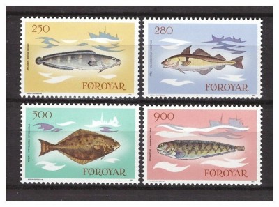 Insulele Feroe 1983 - Pești, fauna, serie neuzata foto