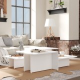 vidaXL Mese de cafea, 2 buc., alb, 111,5x50x33 cm, lemn compozit 805562