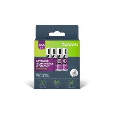 Set acumulatori Uniross AAA R3 Li-ion 10440 1.5V 500mAh cu incarcare USB-C 4buc