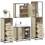 vidaXL Set de mobilier de baie din 4 piese din lemn de stejar Sonoma 3301266