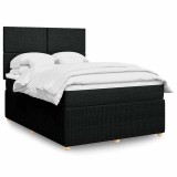 vidaXL Pat box spring cu saltea, negru, 140x200 cm, textil 3292074