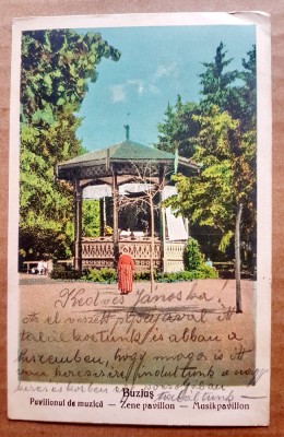 F679-BUZIAS-Pavilionul Muzica 1924 Carta Postala Mihai 1927 spre Timisoara. foto