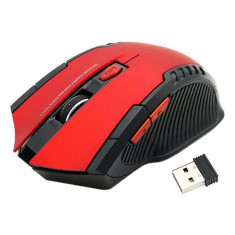 Mouse Optic Gaming Wireless, 1600 DPI, culoare Rosu foto