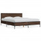 vidaXL Cadru de pat, stejar maro, 160x200 cm, lemn prelucrat și metal