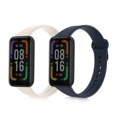 Set 2 Curele pentru Xiaomi Redmi Smart Band Pro, Kwmobile, Albastru/Bej, Silicon, 57425.03 foto