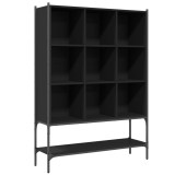 Biblioteca, negru, 102x30x141,5 cm, lemn prelucrat