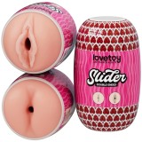 Masturbator Slider Double-Ended Anus si Vagin, TPE, Natural