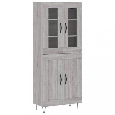 Dulap inalt, gri sonoma, 69,5x34x180 cm, lemn compozit foto