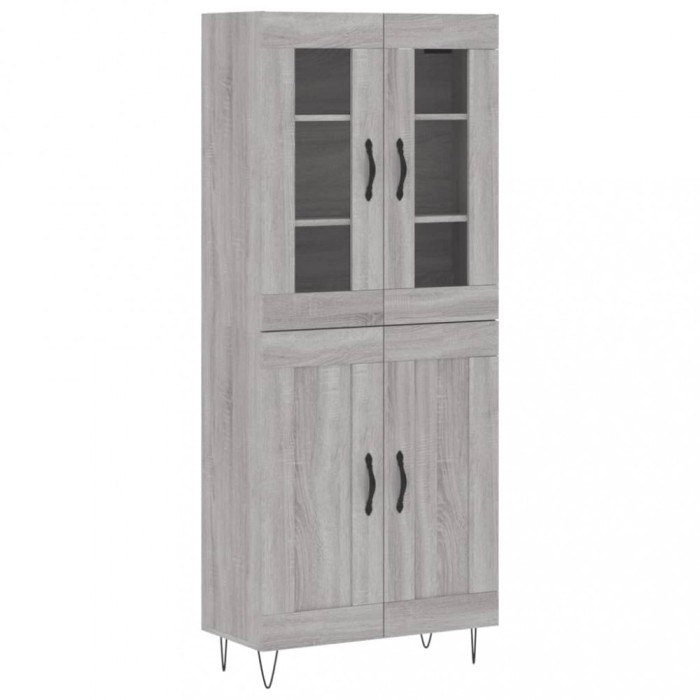 Dulap inalt, gri sonoma, 69,5x34x180 cm, lemn compozit