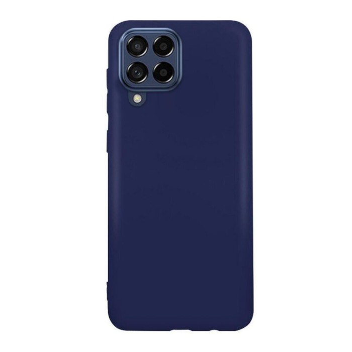 Husa compatibila cu samsung galaxy m53 5g, matte efect, camera ultra safe, htpmag, albastru