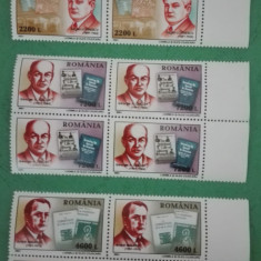 TIMBRE ROMANIA MNH LP 1544/2001 ANIVERSĂRI - PERSONALITĂȚI (I) Bloc de 4 timbre