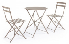 Set 2 scaune pliabile si masa pliabila fier forjat maro Wissant Elegant DecoLux foto