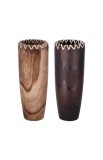 Cumpara ieftin Set 2 vaze flori lemn maro 20 x 42 cm