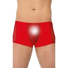 Boxeri sexy SOFTLINE Shorts 4515, lenjerie erotică pentru bărbați cu secțiune frontală din plasă, culoare roșu, mărime L
