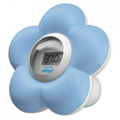 Termometru digital Philips-Avent SCH550/20 pentru baie si camera Albastru foto