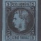 ROMANIA1866/1867 LP 19 REGELE CAROL I CU FAVORITI 5 PARALE NEGRU/HARTIE ALBASTRA HARTIE GROASA GUMA ORIGINALA SARNIERA