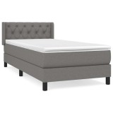 Cumpara ieftin Pat box spring cu saltea, gri inchis, 80x200 cm, textil