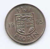 Fiji 1 Florin 1965 - Elizabeth II - Cupru-nichel, B11, 28.3 mm KM-24 (2), Australia si Oceania