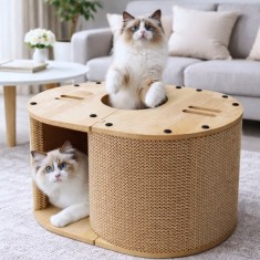 Loc de joaca pentru pisici, culcus de zgariat si jucat, JollyMag, KOT31, 57x39,5x25 cm