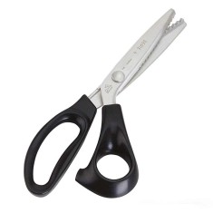 Foarfeca de croitorie din otel carbon C50 nichelat, lame zimtate pentru taiere zig-zag, manere inegale, Premax, colectia Classica, 23cm (9&amp;Prime;) foto
