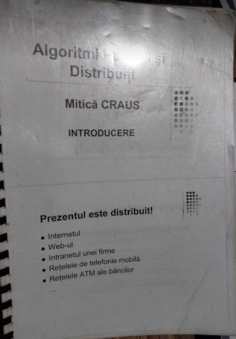 Note de curs - Algoritmi Paraleli și Distribuiți (Mitică Craus)