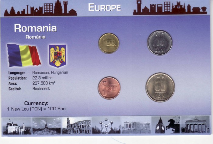 Romania 2005 Set BNR AUNC 1 b+5 B+ 10 B +50 B Leul Nou