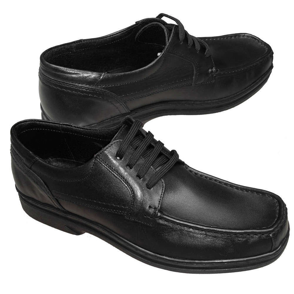 Pantofi cu masura 45, 46, 47, 48 usori piele naturala negri, Negru |  Okazii.ro