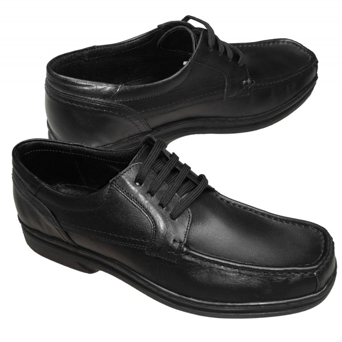 Pantofi cu masura 45, 46, 47, 48 usori piele naturala negri