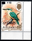 Aitutaki 1990, Mi #41** timbru de serviciu OHMS, fauna, pasari, MNH! Cota 32 &euro;!, Nestampilat