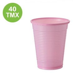 Set Pahare Plastic, 40 Bucăți, Roz, Capacitate 200 ml