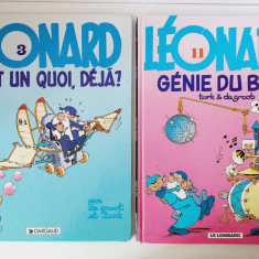 Lot 2 carti benzi desenate LEONARD in franceza, 1995 si 2003 BD