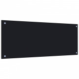 VidaXL Panou antistropi de bucătărie, negru 100x40cm sticlă securizată