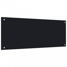 vidaXL Panou antistropi de bucătărie, negru 100x40cm sticlă securizată