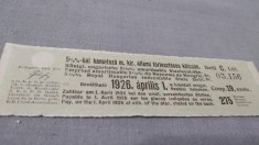 CUPOANE DE TREZORERIE CU REDUCERE 1926 UNGARIA