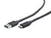 CABLU alimentare si date GEMBIRD, pt. smartphone, USB 3.0 (T) la USB 3.1 Type-C (T), 36W, 0.5m, negru, &quot;CCP-USB3-AMCM-0.5M&quot; (timbru verde 0.08 lei)