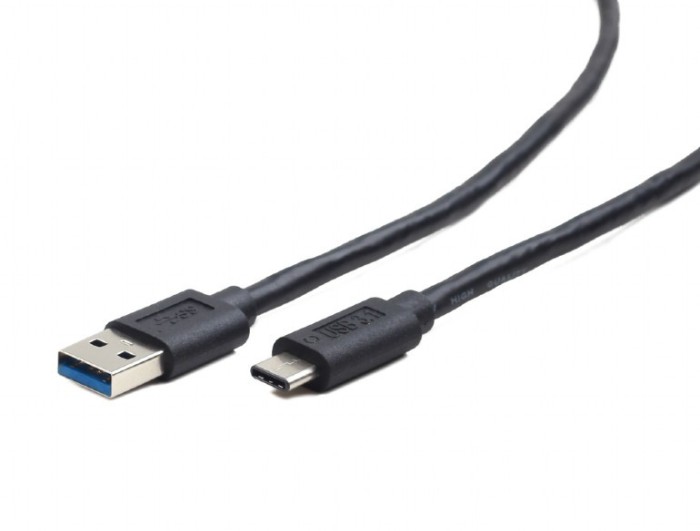 CABLU alimentare si date GEMBIRD, pt. smartphone, USB 3.0 (T) la USB 3.1 Type-C (T), 36W, 0.5m, negru, &quot;CCP-USB3-AMCM-0.5M&quot; (timbru verde 0.08 lei)
