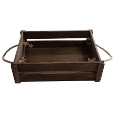 Ladita Decorativa din Lemn Manere din Sfoara - model mare