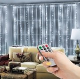 Perdea luminoasă - 300 micro LEDuri - alb rece - 3 x 3 m - 230V - cu telecomandă