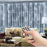 Perdea luminoasă - 300 micro LEDuri - alb rece - 3 x 3 m - 230V - cu telecomandă
