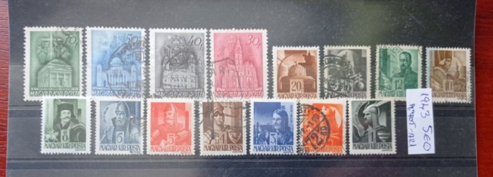 TS21 - Timbre serie Ungaria - Magyar posta 1943 Mi 705-721
