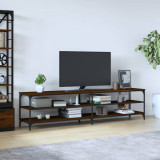 Comodă TV, stejar maro, 200x30x50 cm lemn prelucrat și metal, vidaXL