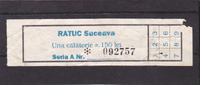 BILET VECHI - AUTOBUZ RATUC SUCEAVA foto