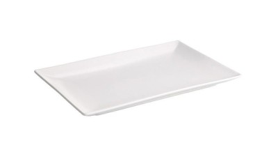 Platou stoneware alb, 30x20 cm foto