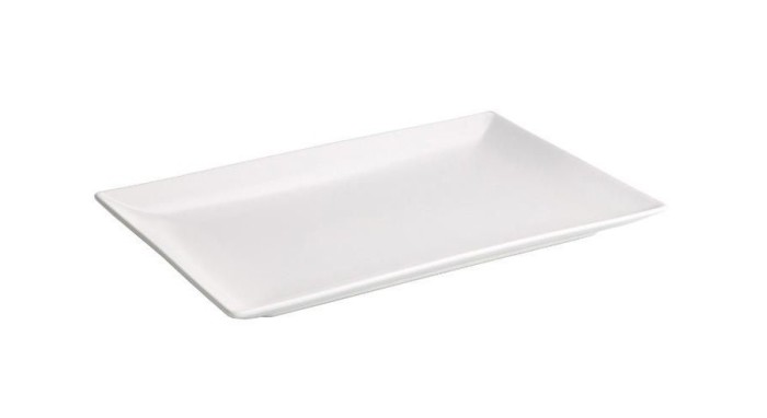 Platou stoneware alb, 30x20 cm