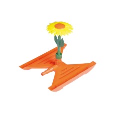 Aspersor pentru gradina cu placa si floare, MD45, portocaliu
