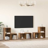 Set dulap TV cu raft cu depozitare 6 pcs Lemn Vechi Lemn compozit