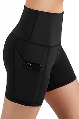 Y585-1 Pantaloni scurti sport din material elastic cu buzunare pe laterale foto
